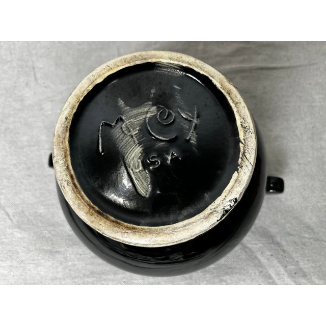 Black Vintage McCoy Black Ceramic Urn For Sale - Image 8 of 8