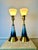 Mid-Century Modern Pair of Mid-Century Glazed Pottery and Solid Brass Table Lamps For Sale - Image 3 of 7