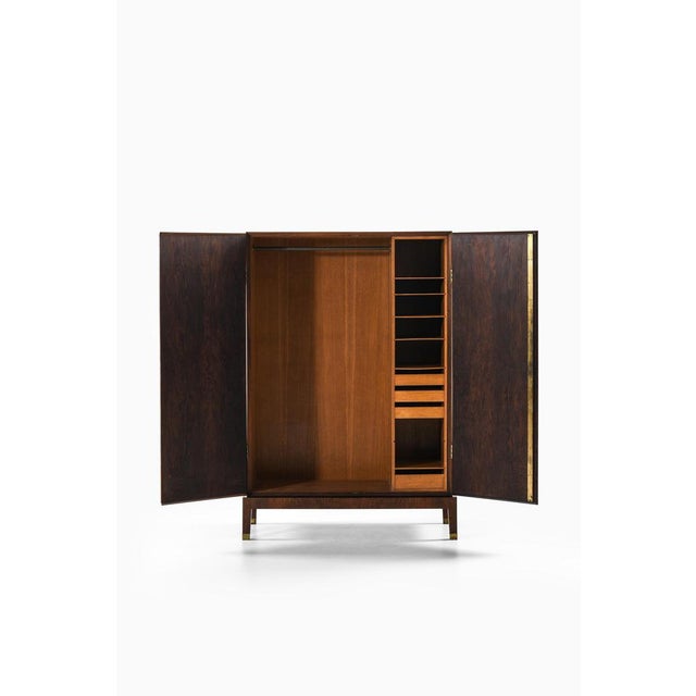 1930s Wardrobe in Brass and Rosewood from Palle Suenson, 1930s For Sale - Image 5 of 9