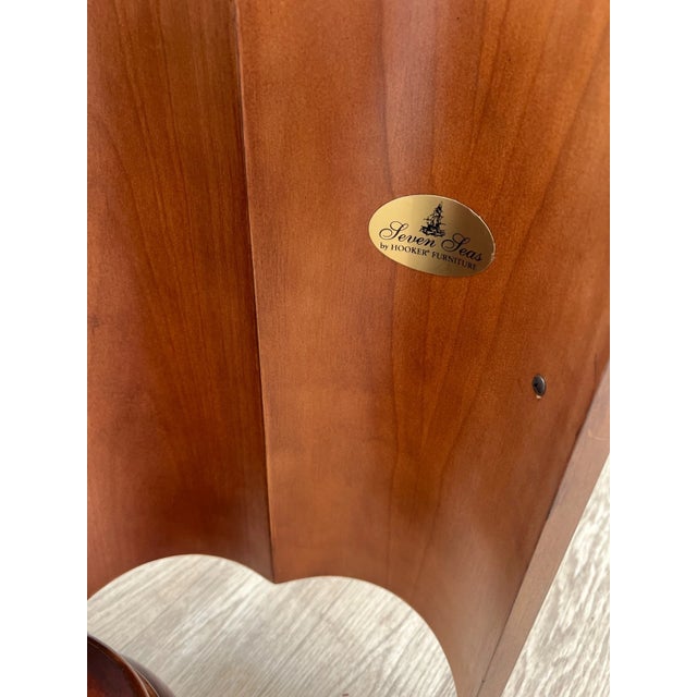 1990s Art Deco Style Table Nightstand Cabinet and Shelf Seven Seas by Hooker Furniture For Sale - Image 9 of 13