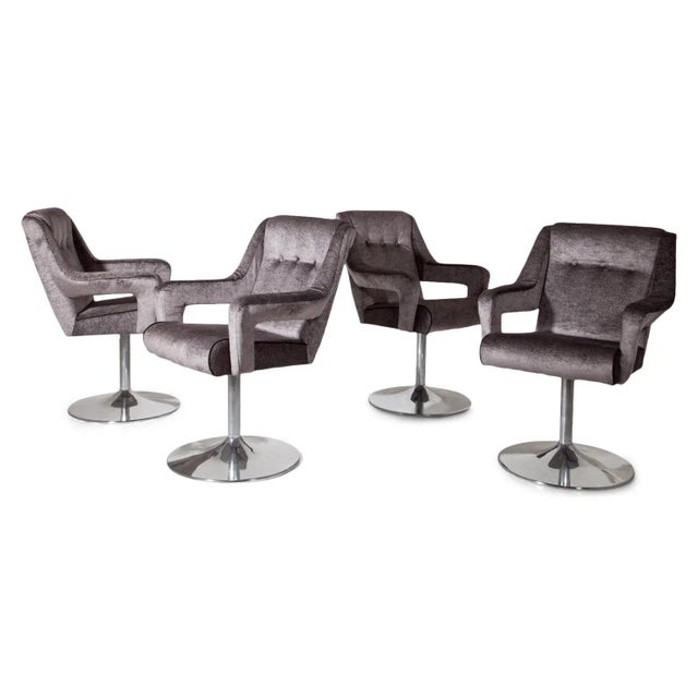 Mid-Century Italian Swivel Chairs, Set of 4 For Sale - Image 10 of 18
