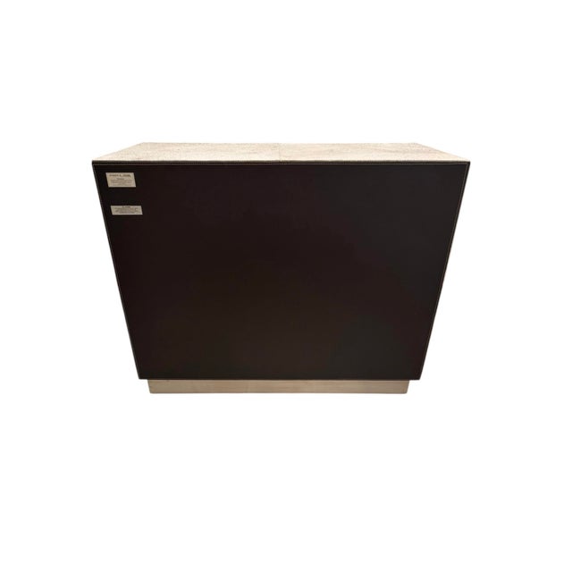 Studio a Home by Global Views “Metro” Nightstand in Gray Hair-on-Hide. For Sale In Dallas - Image 6 of 12