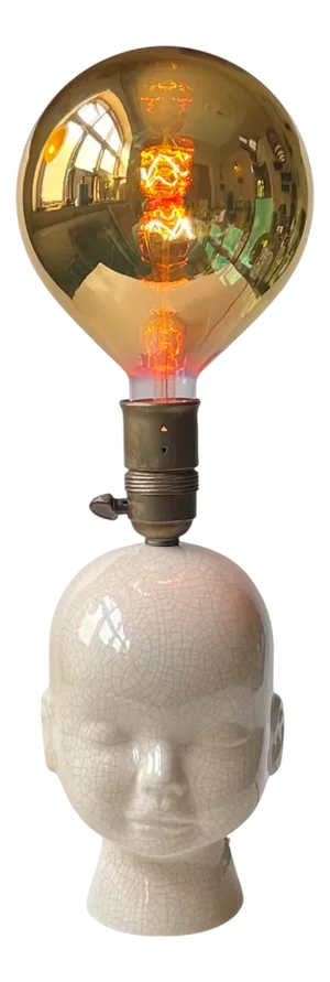 Vintage Bespoke Italian Balloon Head Table Lamp, 1970s