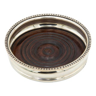 Silver Bottle Base with Rosewood Bottom For Sale