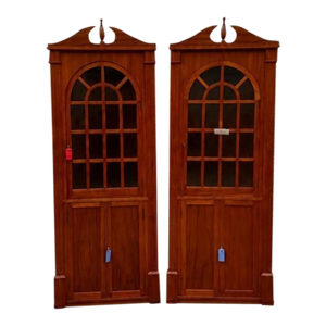 Pair of Towering Antique Corner Cabinets