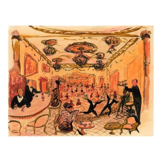 Leopard Lady Bar Original Watercolor by Pauline De Roussy De Sales For Sale