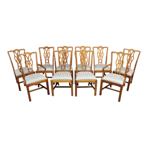Set of 10 Harden Chippendale Style Cherry Dining Chairs
