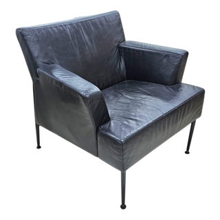 Meo 357 Armchair in Black Leather by Dan Ihreborn for Kinnarps, Sweden, 1990s For Sale