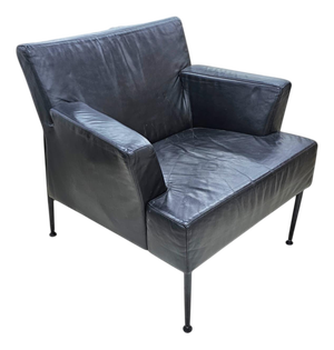 Meo 357 Armchair in Black Leather by Dan Ihreborn for Kinnarps, Sweden, 1990s