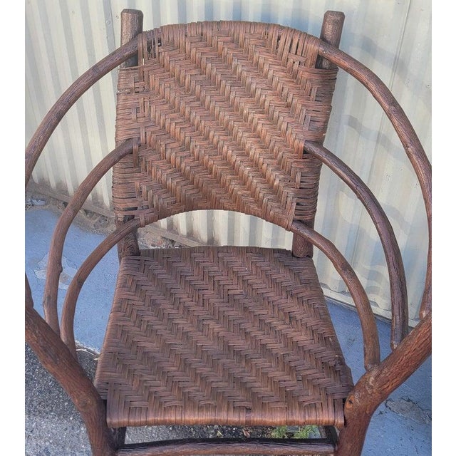 Folk Art Old Hickory Barrel Back Side Chair For Sale - Image 3 of 10