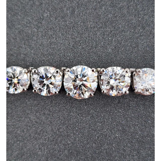 Early 21st Century 17.72 Ct Riviera Graduated Diamond Necklace - Platinum For Sale - Image 5 of 8