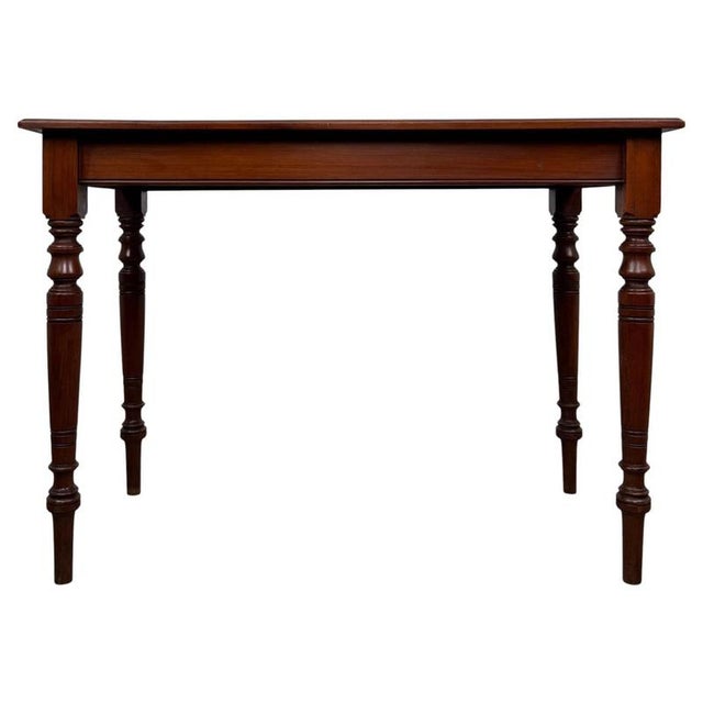 Antique Early 20th Century English Edwardian Walnut Side Table For Sale - Image 9 of 10