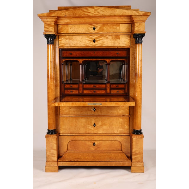 Biedermeier Secretary Desk in Birch, 1820 For Sale - Image 14 of 18