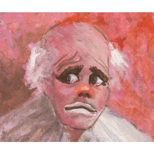 20th Century School, Clown Portrait, Oil on Canvas, signed "Serin" lower right, unframed. 21.25" H x 14" W x 0.75" D....
