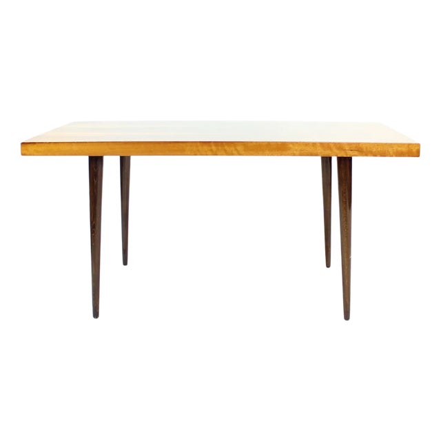 Long Walnut & Oak Coffee Table, Czechoslovakia, 1960s For Sale