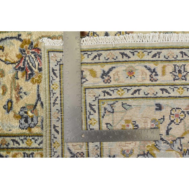 Kashan Rug 8′ X 11’4” Ivory Wool Vintage Traditional Hand-Knotted Carpet For Sale - Image 15 of 15