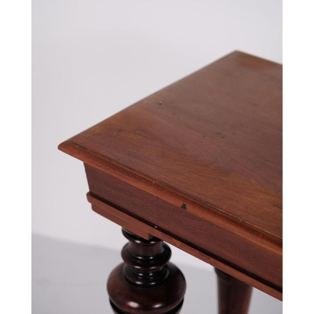 Wall or Console Table in Mahogany with Carved Round Legs, 1880s For Sale - Image 6 of 10