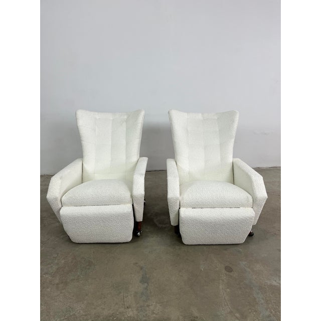 Italian Italian Reclining Armchairs - A Pair For Sale - Image 3 of 7