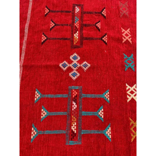 Vintage Silk and Cotton Moroccan Kilim Rug, 1950s For Sale - Image 9 of 18