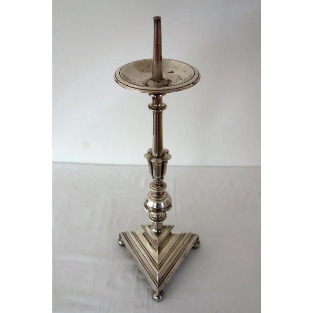 Silver-Plated Bronze Candleholder, France, 19th Century For Sale - Image 6 of 12