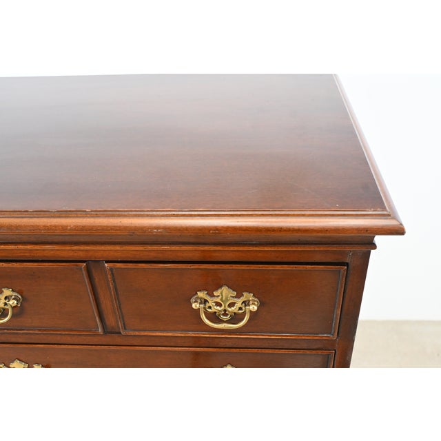 Drexel Georgian Lingerie Chest With Chippendale Brass Pulls For Sale - Image 12 of 14