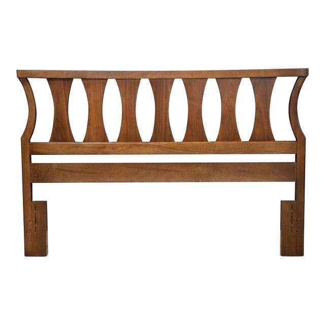 Mid Century Modern Walnut Queen Headboard For Sale