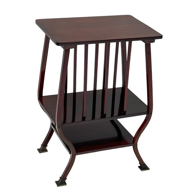 Maroon Vienna Secession Side Table by Gustav Siegel for Thonet, Austria, 1900s For Sale - Image 8 of 8