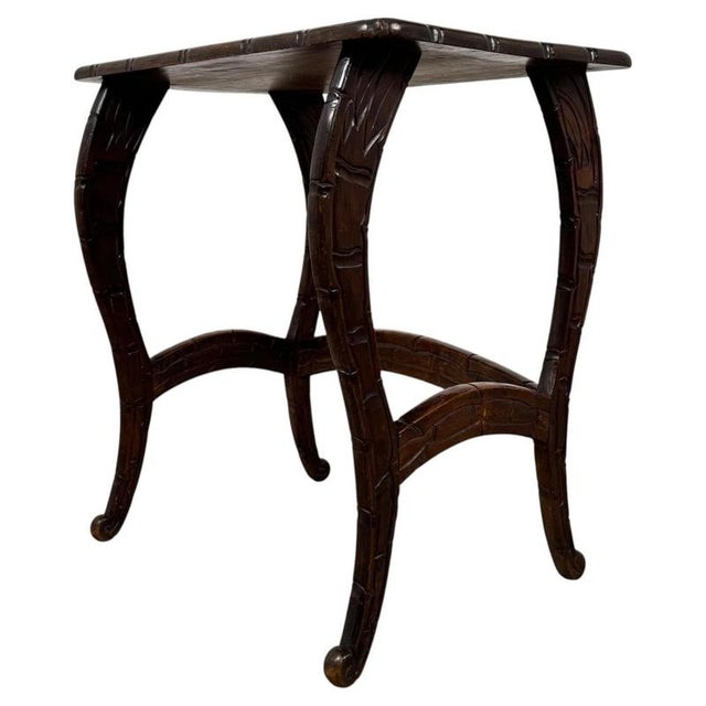 2000 - 2009 Antique English Carved Mahogany Side Table, 1900s For Sale - Image 5 of 10