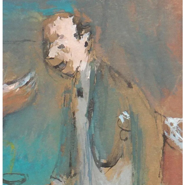 American Robert Philipp, Restaurant Scene With Band, Gouache For Sale - Image 3 of 5