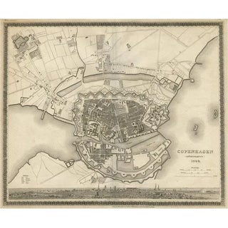 Copenhagen Map, 1844 For Sale