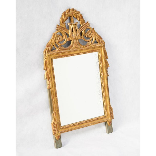 Louis XVI Marriage Mirror with Harp Crest For Sale - Image 3 of 7