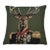 Admiral Stag Green Tapestry Cushion With Feather Filler - 33x33cm (13"x13") For Sale