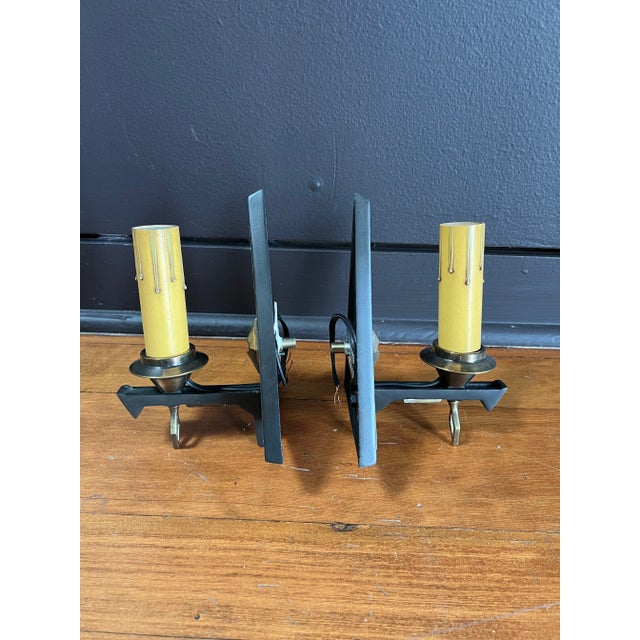 Metal 1920s Art Deco Triangle Sconces - a Pair For Sale - Image 7 of 9
