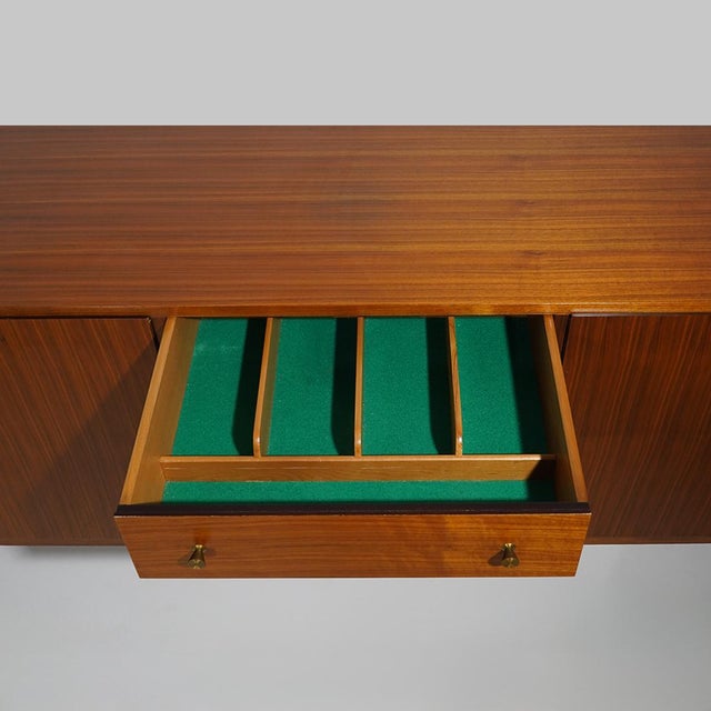 Wooden Sideboard with Brass Knobs, 1960s For Sale - Image 9 of 16