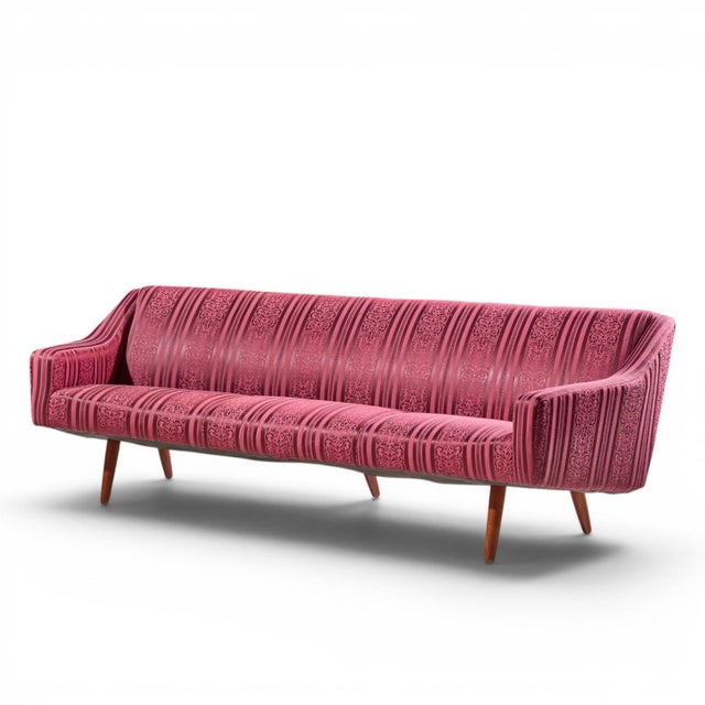 Mid-Century Modern Georg Thams Mid Century Danish Teak Curved Sofa For Sale - Image 3 of 9