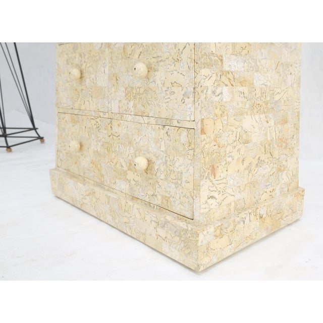 Pyramid Shape Tessellated Stone Marble Ball Pulls High Chest Dresser Drawer MINT