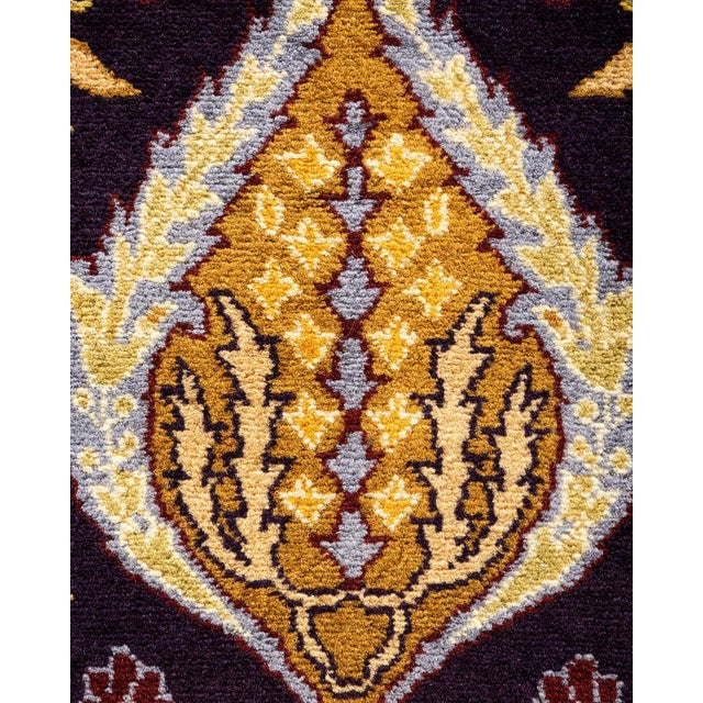 Traditional Mogul, One-of-a-Kind Hand-Knotted Area Rug in Purple, 9' 1" x 12' 0" For Sale - Image 3 of 8