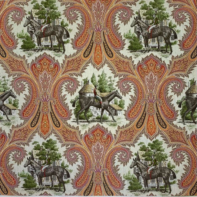 Brand New Pair Pillow Covers Fabric Manufacturer: P Kaufmann Pattern: Horse, Jockey, Equestrian, Paisley Color: Brown,...