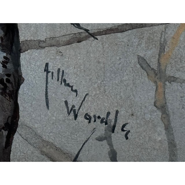 Victorian Watercolour Painting Apple Blossom Eurasian Blue Tit Bird Ornithology by Arthur Wardle For Sale - Image 11 of 12