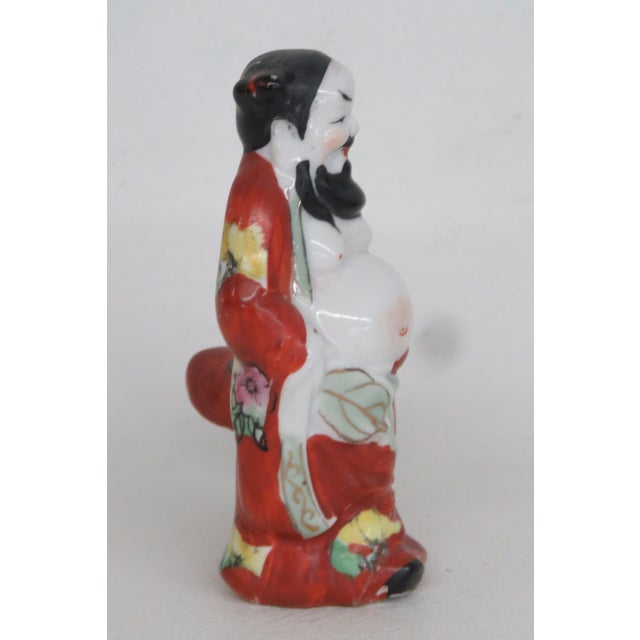 Porcelain Zhongli Quan Figurine Taoist Mythology Good Fortune Mid Century 4974b For Sale - Image 4 of 10