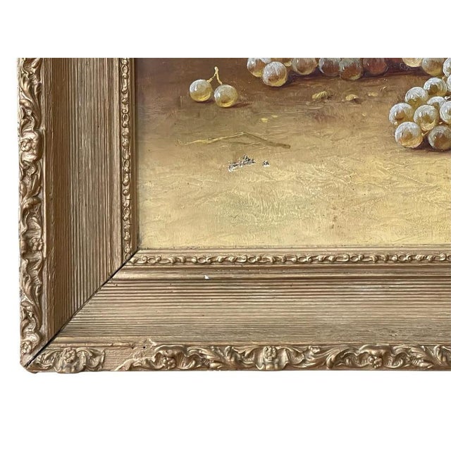 Louis Lartigau, Grapes and Peaches, Oil on Canvas, Framed For Sale - Image 7 of 11