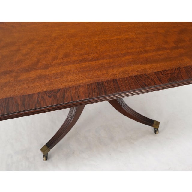 Large Rectangle Round Corners Flip Top Dining Breakfast Table Rosewood Banding For Sale - Image 12 of 12