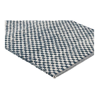 Part & Parcel Goods Textured Check Rug, 8'x10', Sapphire and Eggshell For Sale