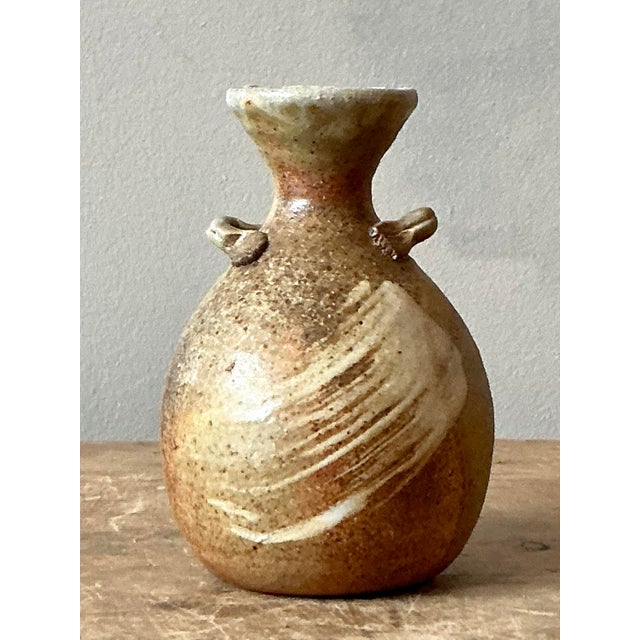 Ceramic Vintage Boho Original Studio Pottery Vase For Sale - Image 7 of 12