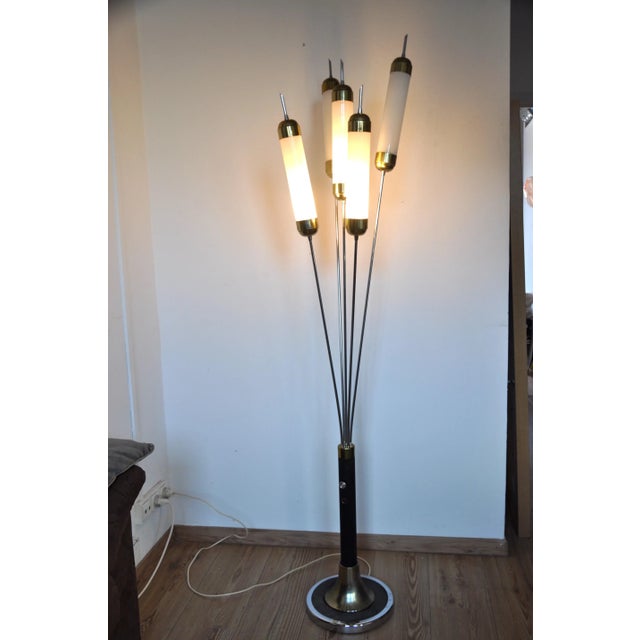 Mid-Century Italian Reeds Floor Lamp For Sale - Image 4 of 16