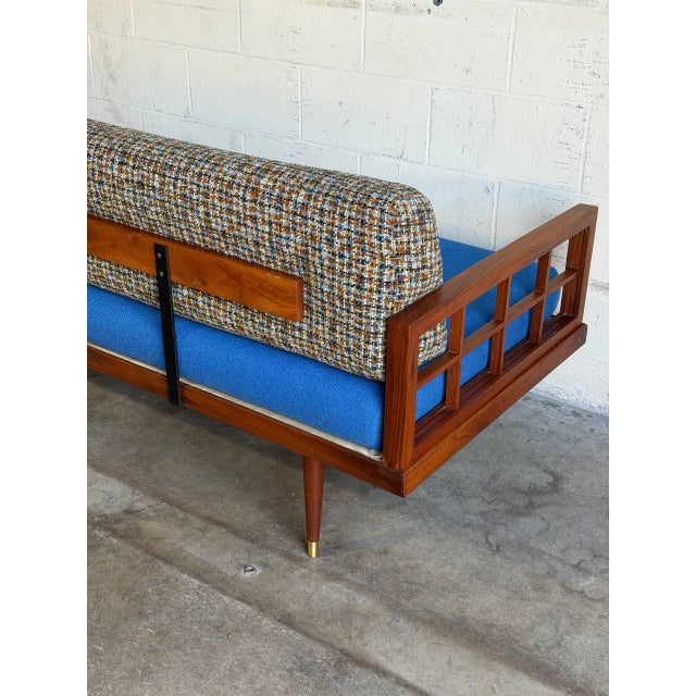Walnut Sofa Daybed With Integrated Side Table Danish Mid-Century Modern 1960s For Sale - Image 10 of 15