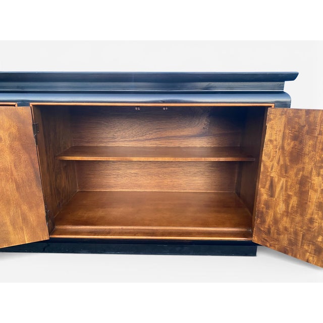 Brown Vintage Chin Hua Asian Hollywood Regency Burled Credenza Sideboard for Century Furniture For Sale - Image 8 of 14