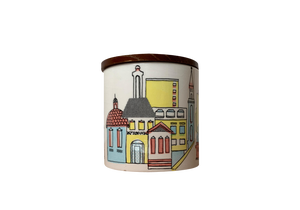 Mid-Century German Ceramic Box or Cookie Jar with Teak Lid from SMF Schramberg Keramik, 1960s