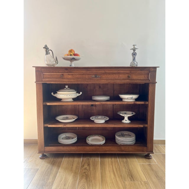 Open oak sideboard/display cabinet in country style, 1930-1950 Perfect for storing your finest china or books Dimensions:...