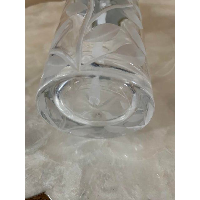 Beautiful set of three Labrazel Crystal Vine bathroom accessories. Pump dispenser, tray, and canister with lid. All in...